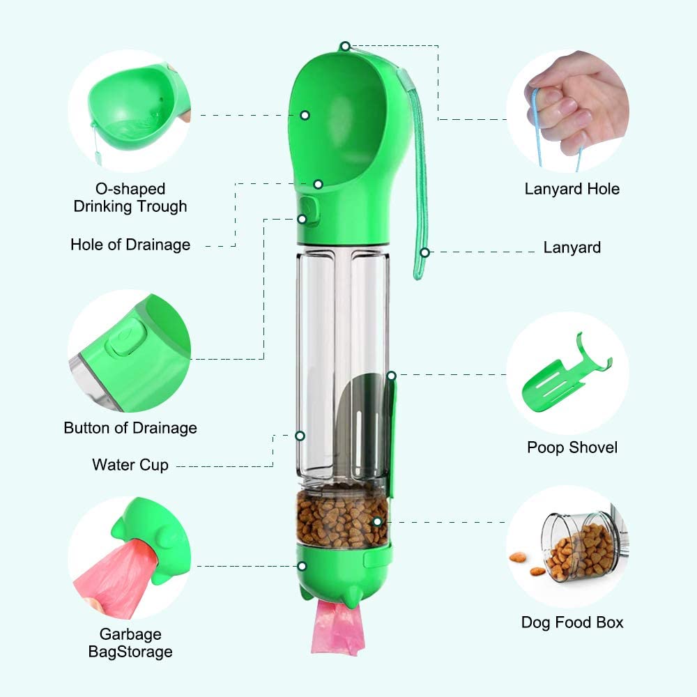 Purr & Fetch ™ Pet Water Food Dispenser 3 in 1 with Trash Bag Box and Shovel