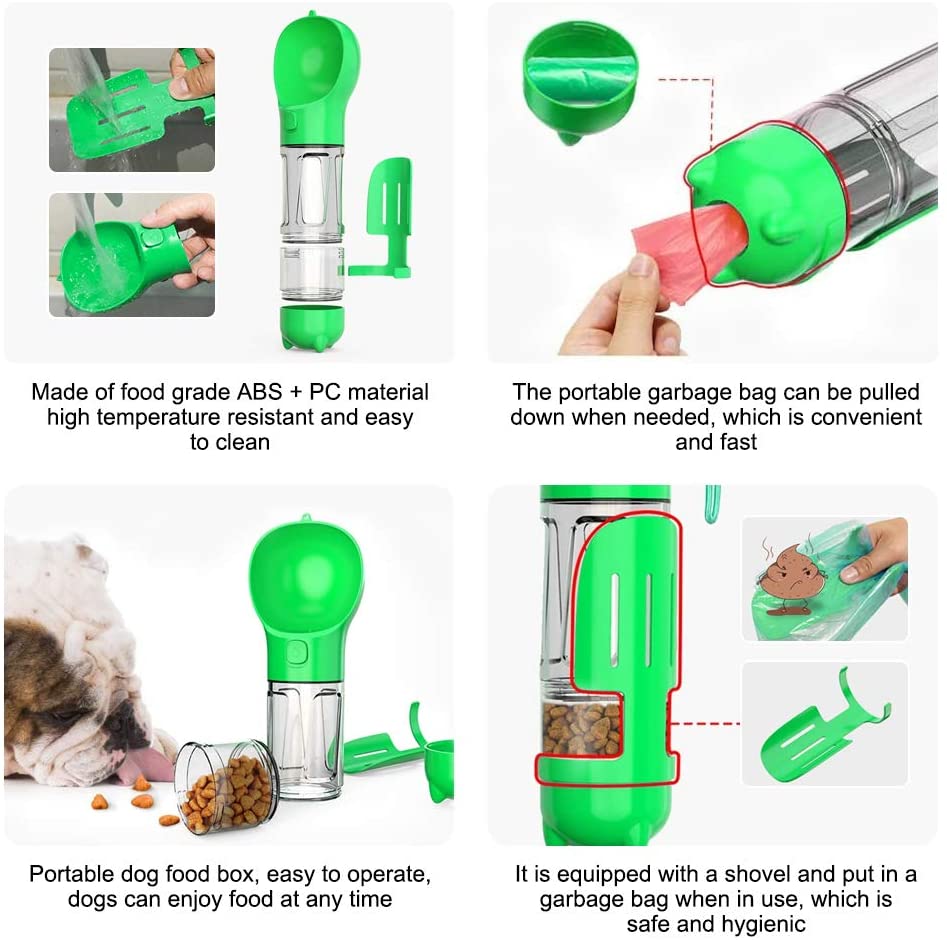 Purr & Fetch ™  Pet Water Food Dispenser 3 in 1 with Trash Bag Box and Shovel